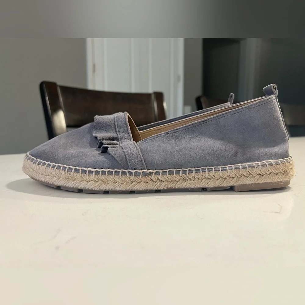 ANTHROPOLOGIE - Suede Ruffle Espadrille size 39
